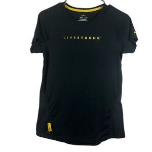 Nike Dri-Fit Black Livestrong Athletic Activewear Gym Shirt Size Small EUC #6710